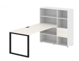 Рабочая станция ЕДИС ЕКРСТ 1217 Ясень Траун Черный Белый / EDIS EQRST