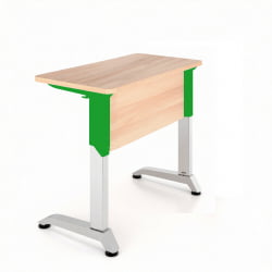 Парта одноместная Де Гласси Н (рост 3-5)  ЛДСП Дуб Сантана/ Металл Серый+Зеленый
