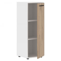 Шкаф-колонка с глухой средней дверью ЕДИС ЕМCС 42.1 Дуб Денвер светлый Черный Белый / EDIS EMCS