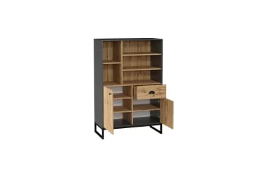 Шкаф высокий Лофт ЛД.689.020.000 Дуб Вотан/Оникс Серый