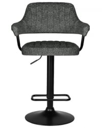 Стул барный ДОБРИН CХАРЛЙ БЛАCК (серый твид (ЛЕО11)) 2 шт / DOBRIN CHARLY BLACK (LEO11))