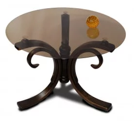 Круглый стол из стекла Миледи Тёмно-коричневый