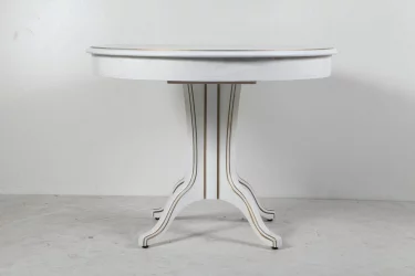 Стол из массива дерева Орион-5 (d1100) тон 1 с золотой патиной