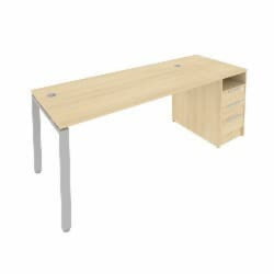 Рабочая станция с опорной тумбой Metal System Б.РС-СТП -1.4 Акация/Серый