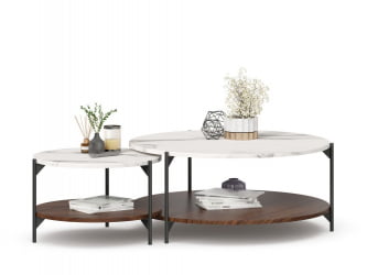 Комплект журнальных столов Вилена Орех/Монте Белый