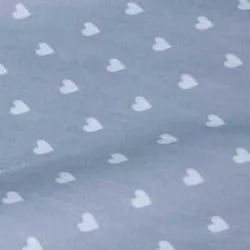 Комплект постельного белья детский белые сердца на сером