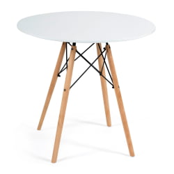 Дизайнерский стол CINDY NEXT (mod. 70-80 MDF) металл/мдф/бук, D70х75см, белый/натуральный