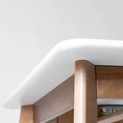 Стол обеденный Пегас Plus 120x75 Эмаль белая Морилка Орех