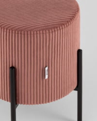 Пуф Кейси велюр рельефный коралловый