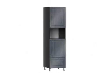 Шкаф для посуды 600 Мокка ЛД 274.260.000.180 Черный Дуб фактурный антрацит