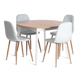 Металлический стул BREEZE (mod. 4724) Велюр/металл , 44 х 53 х 87 см, Aquamarine (аквамарин) HLR16 / натуральный