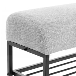 Банкетка-обувница Charli Lux/Чарли Люкс БО велюр/букле, VT shape silver