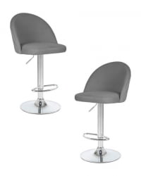 Стул барный ДОБРИН МИЛАНА (серый велюр (МДЖ9-75)) 2 шт / DOBRIN MILANA (MJ9-75))