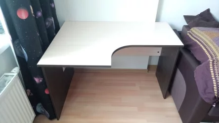 Стол компьютерный угловой Р.РС-12 (левый) Венге/Дуб молочный