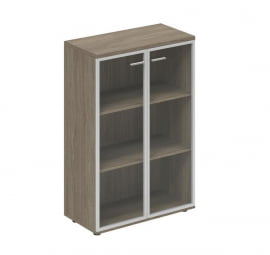 Шкаф средний со стеклом, задняя стенка ХДФ Wing WN.801.OD.AL Дуб темный