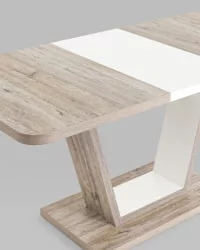 Стол раскладной Веcтор 120-160 Дуб анкона-белый / Vector