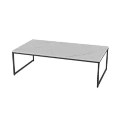 Журнальный стол Инсайд Белый мрамор/черный