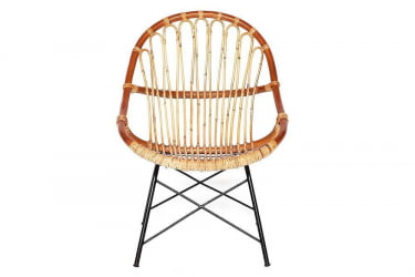Кресло Secret De Maison Petunia (mod. 01 5088 SP KD/1-1) натуральный ротанг/металл, 80х61х66см, светлый мед/черный