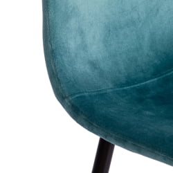 Металлический стул BREEZE (mod. 4724) вельвет/металл, 44 х 53 х 87 см, Light pale green (темно-бирюзовый ) HLR60 / черный