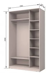 Шкаф-купе Хит-24-14-77 Париж Ясень шимо темный