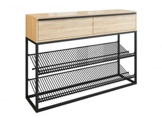 Обувница Лофт LMN-02 Черный муар-дуб сонома