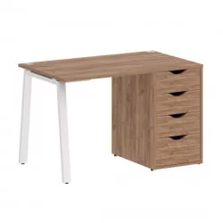 Стол письменный HOME OFFICE VR.SP-3-118.4.A Дуб Табак/Белый металл