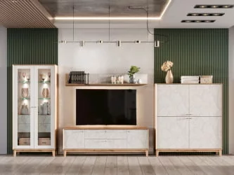 Шкаф двухстворчатый Ройбен ЛД 640.080.000 Дуб золотой Белый