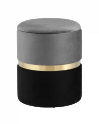 Пуф Кэрри с ящиком велюр Серо-черный