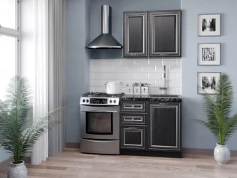 Кухонный гарнитур 1500 Италия №06 Черный Дуб темный