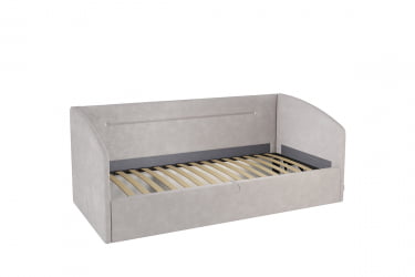 Кровать  0.9 Альба (Софа) КМ.S-16 галька (велюр)