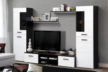 Набор мебели для гостиной Грация 1.6 МДФ глянец Венге/Венге шелк