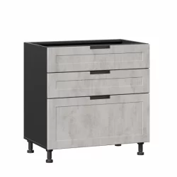 Тумба кухонная 800 с 3 ящиками (4) Джамис ЛД 296.160.000.053 Черный Белый камень