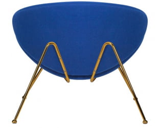 Кресло дизайнерское ДОБРИН ЕМИЛЙ (синяя ткань АФ6, золотое основание) 2 шт / DOBRIN EMILY AF6,