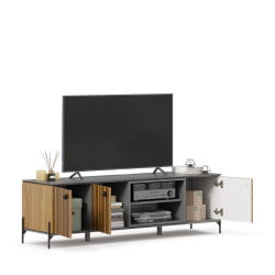 Тумба ТВ 1600 Элиот ЛД 414.030.000 Оникс Серый/Орех фактурный