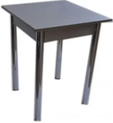 Стол обеденный Квадрат 1 кат. ХРОМ 8513 кожа шок ЛДСП Венге