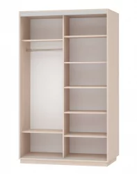 Шкаф-купе двухдверный Экспресс Дуо Комби 1400х2400h Дуб молочный