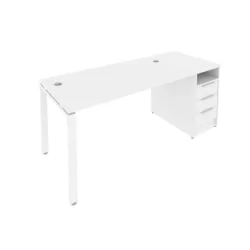 Рабочая станция с опорной тумбой Metal System Б.РС-СТП -1.3 Белый