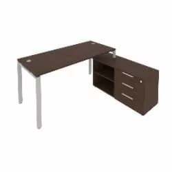 Рабочая станция на П-образном м/к с опорной тумбой правая Метал Сйстем Б.РС-СТС-2.4 Пр Венге/Серый / Metal System