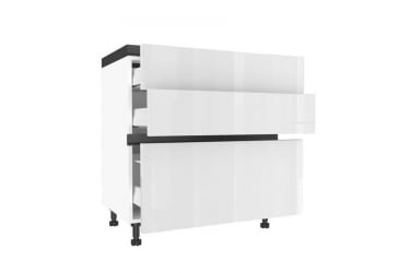 Тумба кухонная 800 с 3 ящиками ЛЮКС (4) Шервуд ЛД 281.800.000.152 Белый Белый глянец