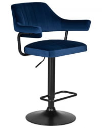 Стул барный ДОБРИН CХАРЛЙ БЛАCК (синий велюр (МДЖ9-117)) 2 шт / DOBRIN CHARLY BLACK (MJ9-117))