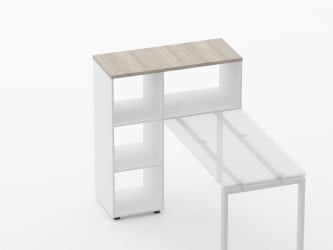 Стеллаж к столу Deka 9.06.10 Дуб Сантана светлый/Белый