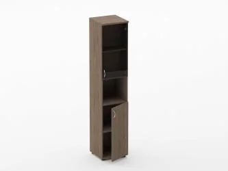 Шкаф высокий со стеклом и нишей Twin 16.16.16Пр Дуб Верцаска