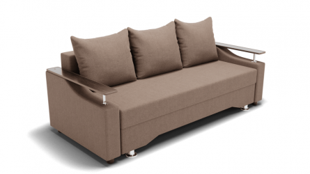 Диван Квадро-1 ПБ (ЗР) Цвет фасада: Светло коричневый; Тип: Прямой; Материал фасада: Металл/Велюр