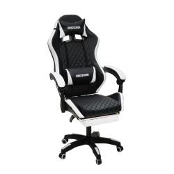 Кресло 892-1 цвет черный/белый с массажем 892-1-black-white-mass