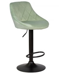 Стул барный ДОБРИН ЛОГАН БЛАCК (мятный велюр (МДЖ9-87)) 2 шт / DOBRIN LOGAN BLACK (MJ9-87))