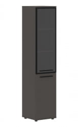 Шкаф-колонка комбинированная с дверью в металлической раме левый ЕДИС ЕХCС 42.7 Л Мокко Черный Мокко / EDIS EHCS L