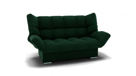 Зеленый диван Клик-Кляк (ЗР) Цвет фасада: Зеленый; Тип: Прямой; Материал фасада: Металл/Велюр
