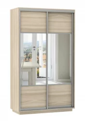 Шкаф-купе двухдверный Экспресс Дуо Комби 1200х2200х Ясень шимо светлый / 1200х2200h
