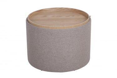 Пуф-столик с ящиком Хюгге L рогожка Бежевый