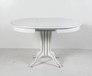 Стол из массива дерева Орион-5 (d1100) тон 1 с золотой патиной